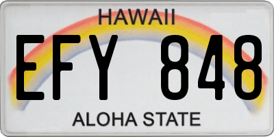 HI license plate EFY848