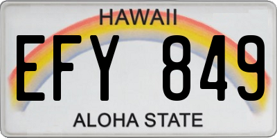 HI license plate EFY849