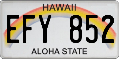 HI license plate EFY852