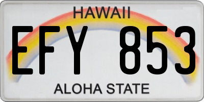 HI license plate EFY853