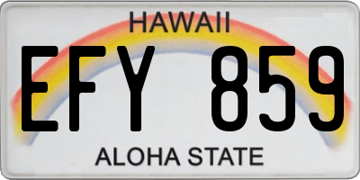 HI license plate EFY859