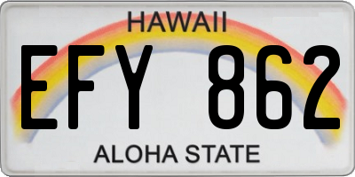 HI license plate EFY862