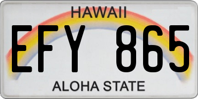 HI license plate EFY865