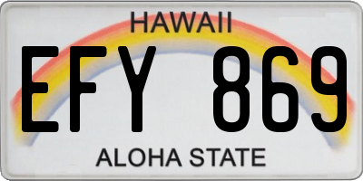 HI license plate EFY869