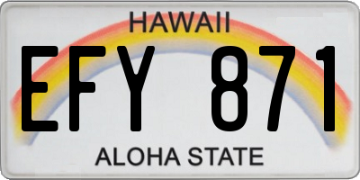 HI license plate EFY871