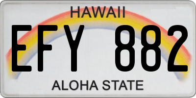 HI license plate EFY882