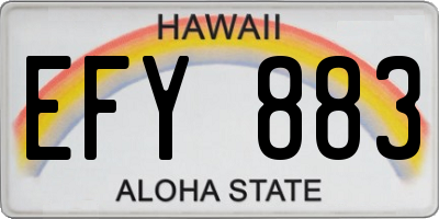 HI license plate EFY883