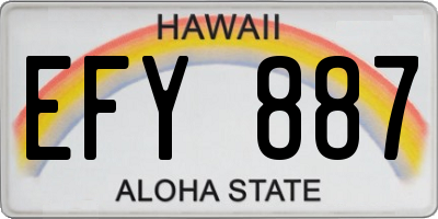 HI license plate EFY887