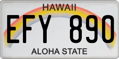 HI license plate EFY890