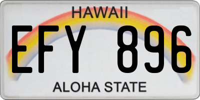 HI license plate EFY896