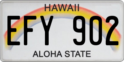 HI license plate EFY902