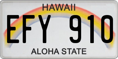 HI license plate EFY910