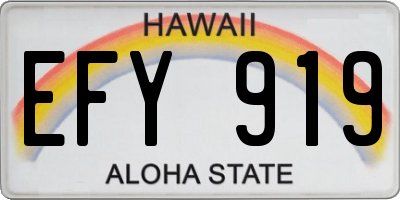 HI license plate EFY919