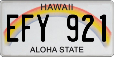 HI license plate EFY921