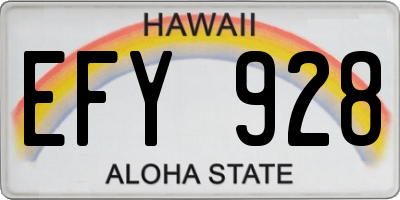 HI license plate EFY928