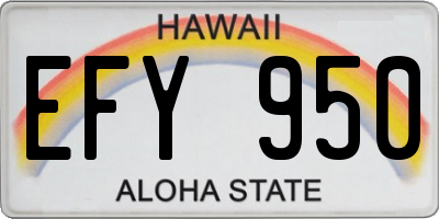 HI license plate EFY950