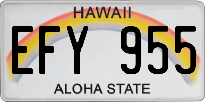 HI license plate EFY955