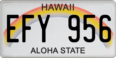 HI license plate EFY956