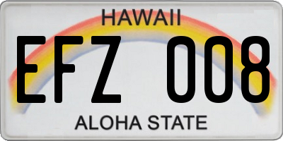 HI license plate EFZ008