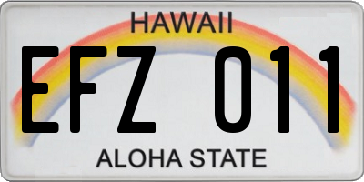 HI license plate EFZ011