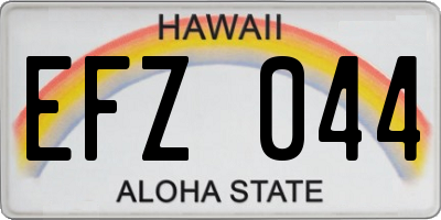 HI license plate EFZ044