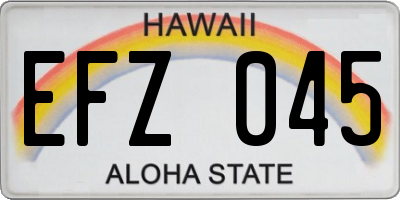 HI license plate EFZ045