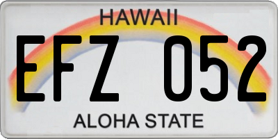 HI license plate EFZ052