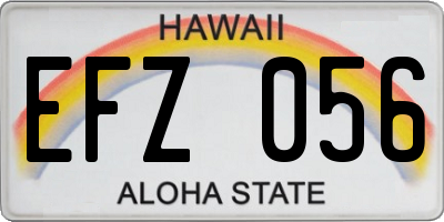 HI license plate EFZ056