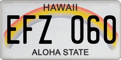 HI license plate EFZ060