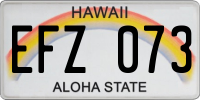 HI license plate EFZ073
