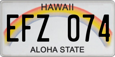 HI license plate EFZ074