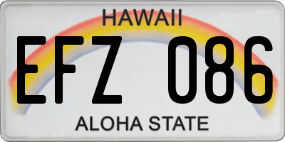 HI license plate EFZ086