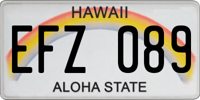 HI license plate EFZ089