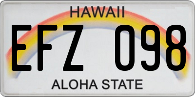 HI license plate EFZ098