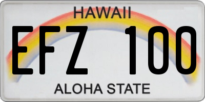 HI license plate EFZ100