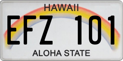 HI license plate EFZ101