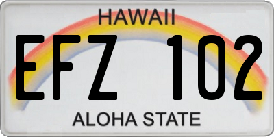 HI license plate EFZ102