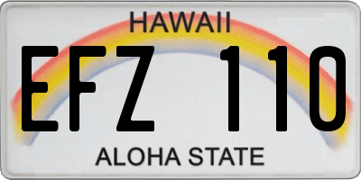 HI license plate EFZ110