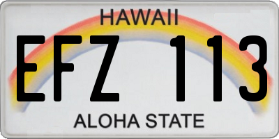 HI license plate EFZ113