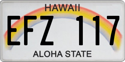 HI license plate EFZ117