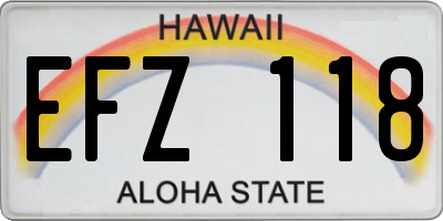 HI license plate EFZ118
