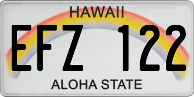 HI license plate EFZ122