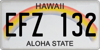 HI license plate EFZ132