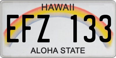 HI license plate EFZ133