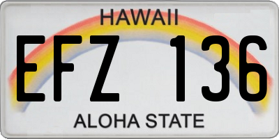 HI license plate EFZ136