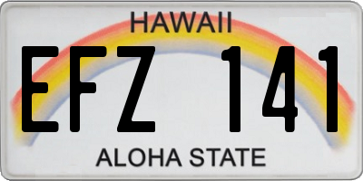 HI license plate EFZ141