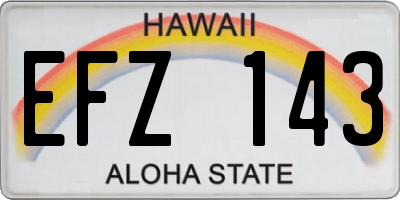 HI license plate EFZ143