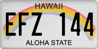 HI license plate EFZ144