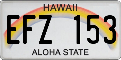 HI license plate EFZ153