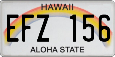 HI license plate EFZ156